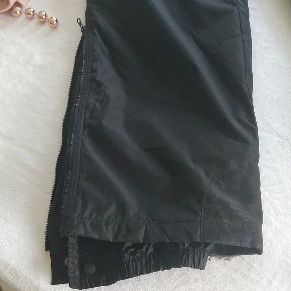 Split rail outdoors skiing hiking snow gear black pants xl zip Velcro snaps